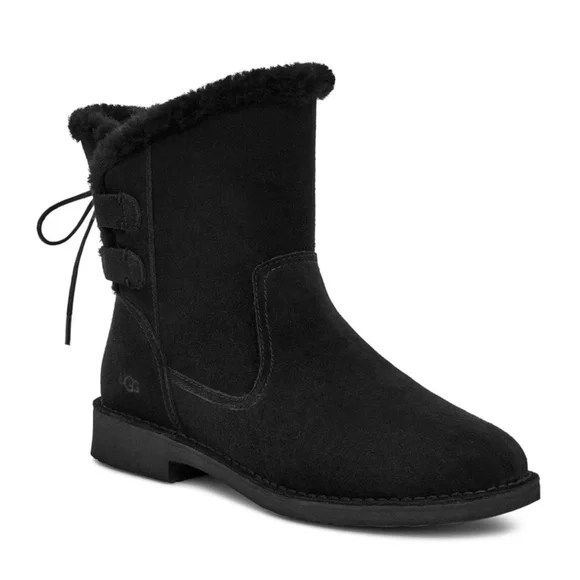 UGG Women's Black Suede Boots Size 8 - Picture 2 of 9